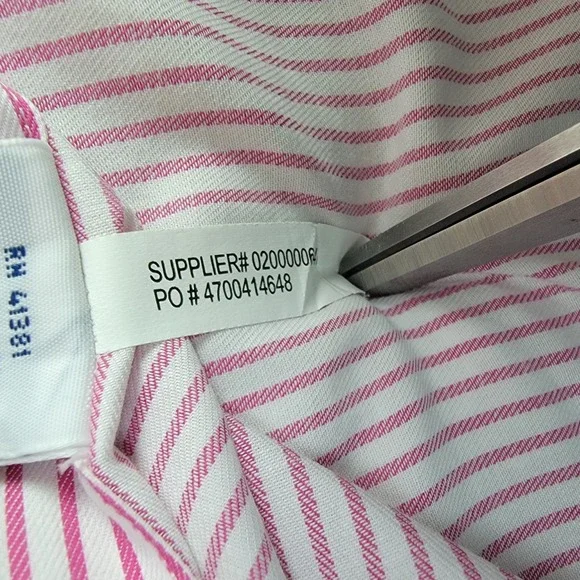 Ralph Lauren Mens XL Pink White Striped Slim Fit Long Sleeve Button Down Shirt - Picture 9 of 10